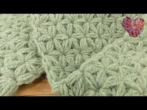 Winter scarf in star pattern | Crochet jasmine pattern | Super pretty scarf | Easy instructions