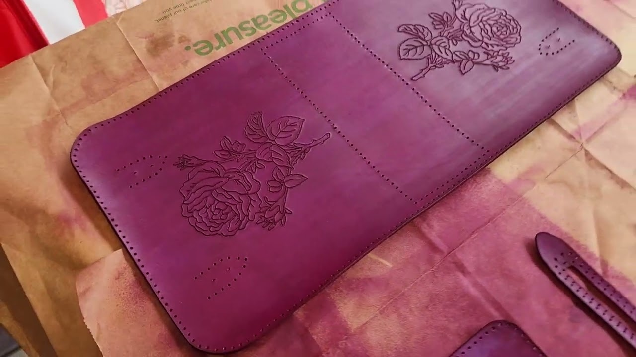 Leather bag project: Don't try this at home. Acetone on the surface.