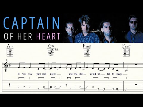 THE CAPTAIN OF HER HEART | DOUBLE | Complete | Acoustic Guitar Lesson | Tutorial | Sheet Music & TAB