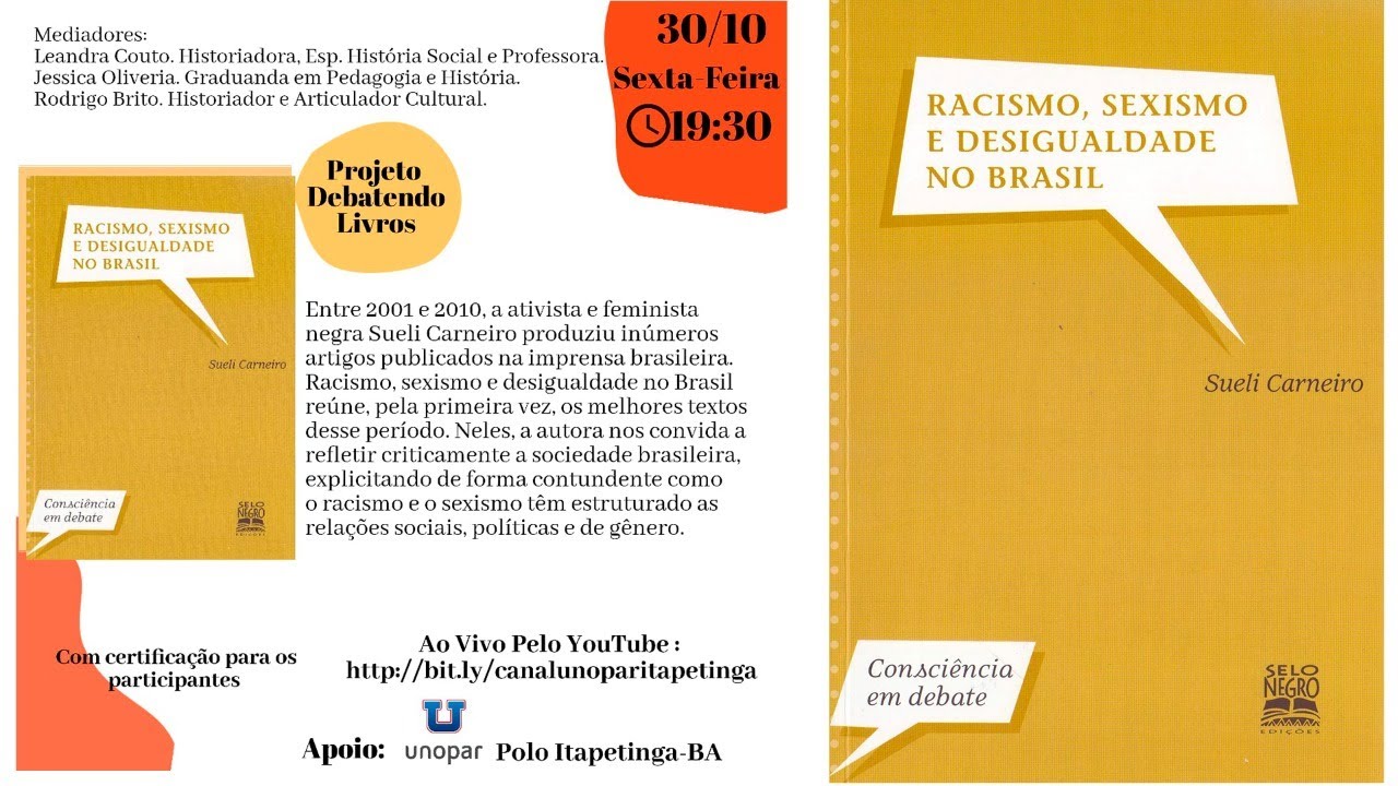 Debatendo Livros: RACISMO, SEXISMO E DESIGUALDADE NO BRASIL