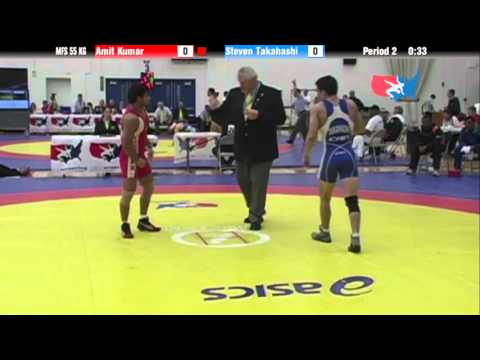 55 KG Round 1 - Amit Kumar (IND) vs. Steven Takahashi (CAN)