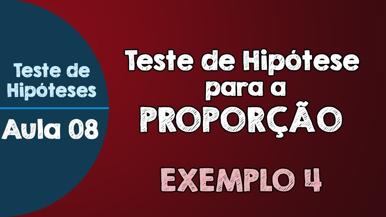 #08 - Teste de Hipóteses para a Proporção (1 população)