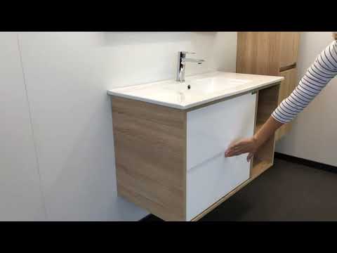 Обзор мебели для ванной комнаты Комфорти Гамбург 90 дуб сонома Обзор мебели для ванной комнаты Комфорти Гамбург 90 дуб сонома