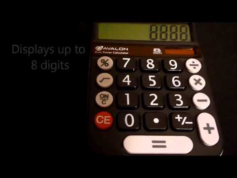 Avalon 8 Digit Dual Powered Desktop Calculator, LCD Display