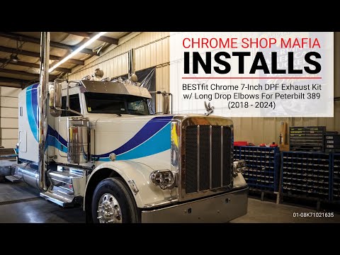 CSM Installs - BESTfit 7 Inch DPF Exhaust Kit w/ Long Drop Elbows for Peterbilt 389 (2018-2024)