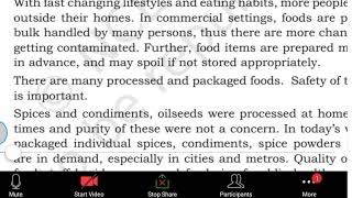 Class 12 - Home Science - Ch 6 Food Safety and Food Quality