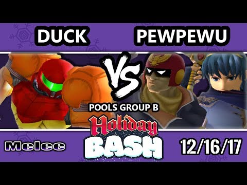 Holiday Bash SSBM - P1 | Duck (Samus) VS CLG.PewPewU (Marth, Captain Falcon) - Melee Pools