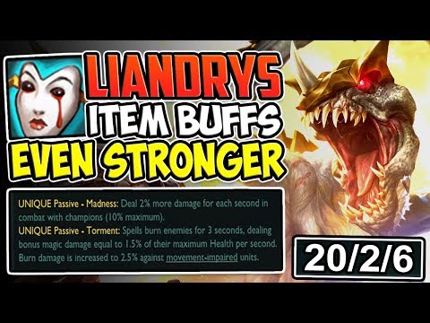 LIANDRY'S NEW ITEM BUFFS | WTF? RIOT MADE US EVEN STRONGER | Cho'Gath TOP LANE S8 League of Legends