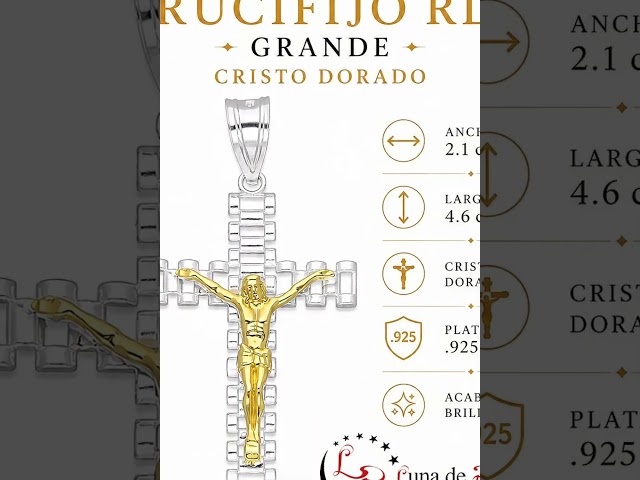 Vídeo relacionado con QUEAMBLER Llavero de crucifijo de Jesús, Santa Cruz, regalo religioso católico, plata, 75 x 45 mm