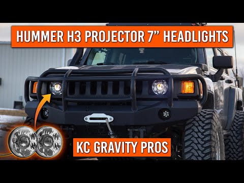 Installing PROJECTOR 7in Headlights On Hummer H3 - KC Gravity Pros