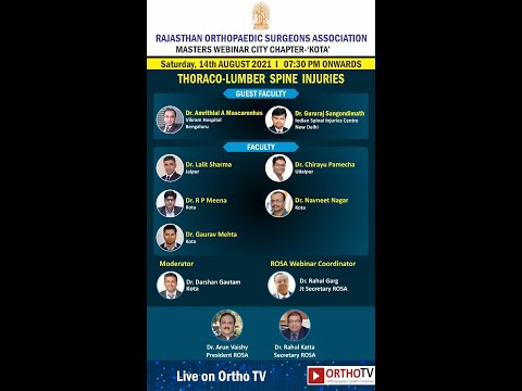 Master Webinar in Trauma Surgery: ROSA with CITY CHAPTER-KOTA: Thoracolumbar Spine Injuries