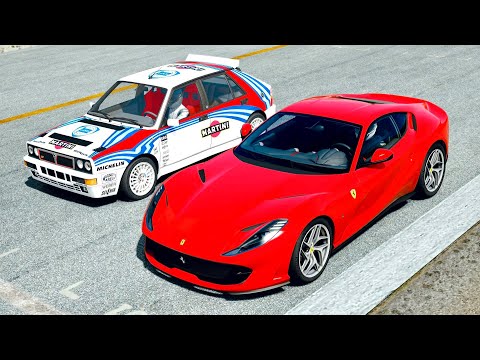 Ferrari Superfast vs Lancia Delta HF Integrale at Top Gear Track
