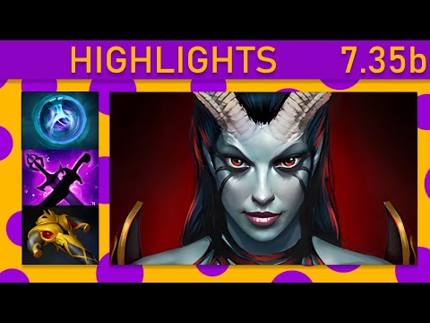 ⭐Queen of Pain 15+ Kills! Mid Highlights 7.35b - Dota 2 Top MMR