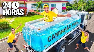 SOBREVIVEMOS DENTRO DO CAMINHÃO PIPA POR 24 HORAS *Quem resistiu ?
