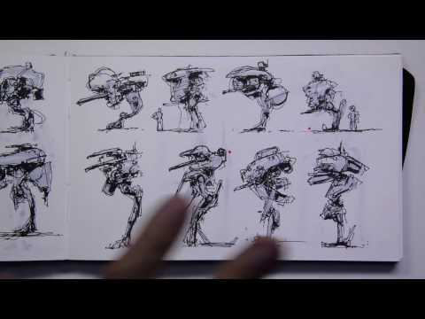 Darren Quach mech sketchbook