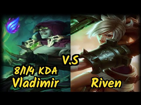 SoloRenektonOnly (VLADIMIR) vs RIVEN - 8/1/4 KDA TOP GAMEPLAY - NA Ranked DIAMOND