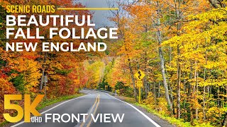 5K Scenic Drive on New England’s Autumn Roads | Stunning Fall Foliage & Real Sounds (Front View)