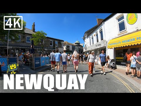 NEWQUAY Cornwall July 2021 - Town Centre, Towan Beach & Newquay Harbour - 4K Virtual Walk