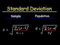 Standard Deviation Formula, Statistics, Variance, Sample and Population Mean