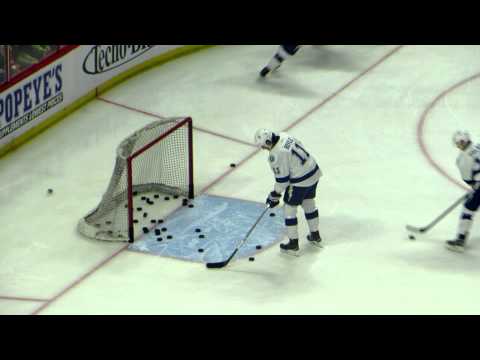 Brian Boyle during pre-game warm-up at the Lightning @ Senators hockey game