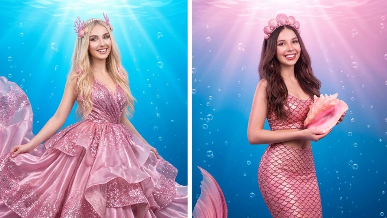 ピンクのベスティから魔法の人魚へ 💕 驚異のファンタジー変身