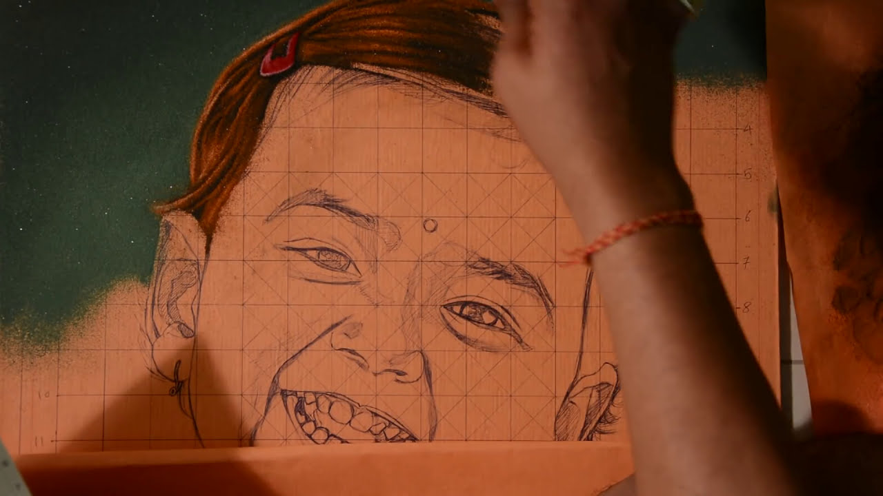 how to do portrait rangoli of a kid by tushart