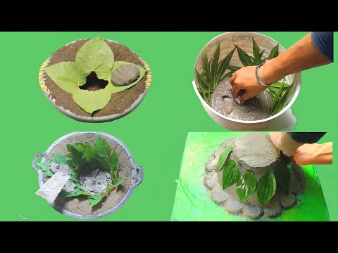 Amazing Cement Craft Tips - 4 flower ideas - Techniques for Making Flower Pots with Leaves