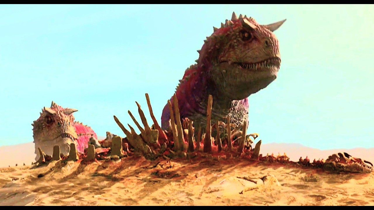 Os Dinossauros Atravessam o Deserto em Busca de Água e Comida após um Meteoro Cair na Terra