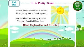 A Pretty Game, Unit 1.1, Hindi Explanation and Exercise, Std 3, English Balbharati,