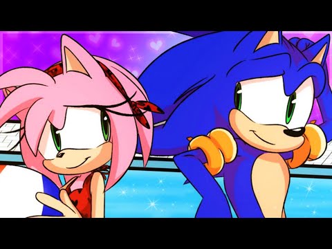 SonAmy Pool Stares~ : Sonic Boom [Sonic & Amy Animatic Dub]