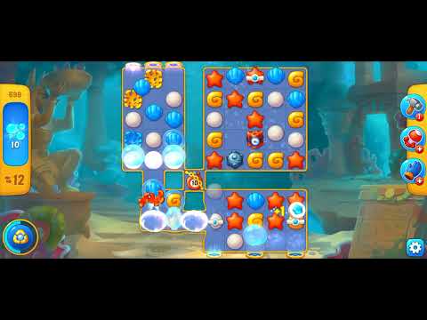 Fishdom level 698. collected 20 pearls in 9 moves