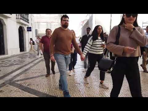 Rua Augusta Lisboa Portugal Passeio a pé 4K.