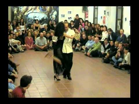  Carlos Copello  and  Carina Calderon  are  dancing  to  the  tango  "  Arrabalero  "
