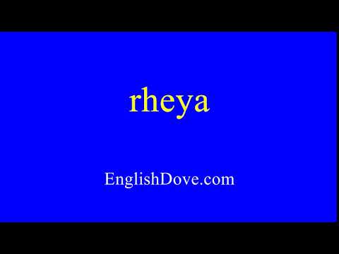 How to pronounce rheya in American English.