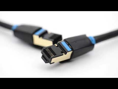 Патч-корд Vention Cat8 SFTP 40 Гбит/с 2000 МГц RJ45 0.5 м Черный - фото 2 - id-p2340586734