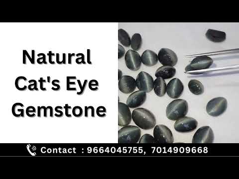 Natural Black Cat's Eye Gemstone, Oval Shape Quartz Cat's Eye For Rings and Pendants