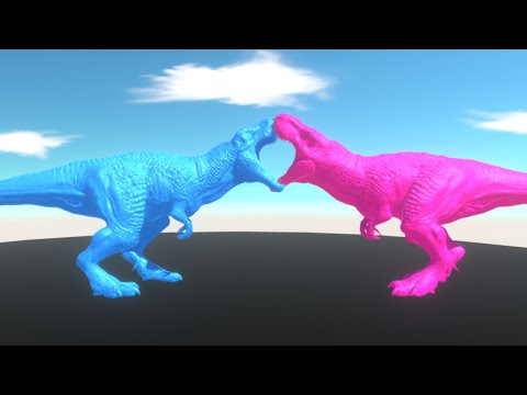 BLUE T-REX vs Every ENHANCED Rainbow Unit - Animal Revolt Battle Simulator