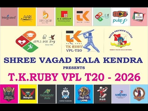 T.K.RUBY VPL 2026 | SHREE VAGAD KALA KENDRA | DAY - 1| LIVE🔴