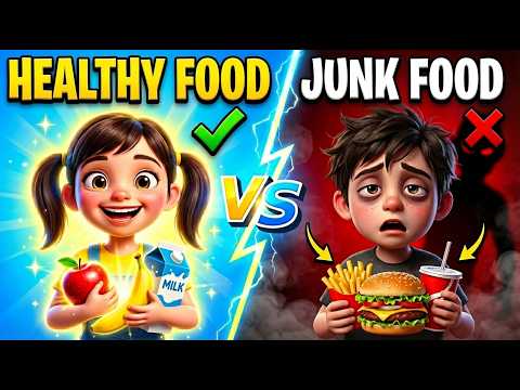 Junk Food vs Healthy Food🍎🍔 | Good Habits | Healthy Eating Habit for Kids #healthyeating