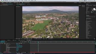 Eidsvoll fra lufta i After Effects - bevegelse i tekst