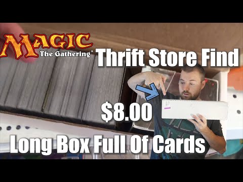 I Found a Long Box full of MTG Cards at a Thrift Store for only $8! Magic The Gathering Random Buy!
