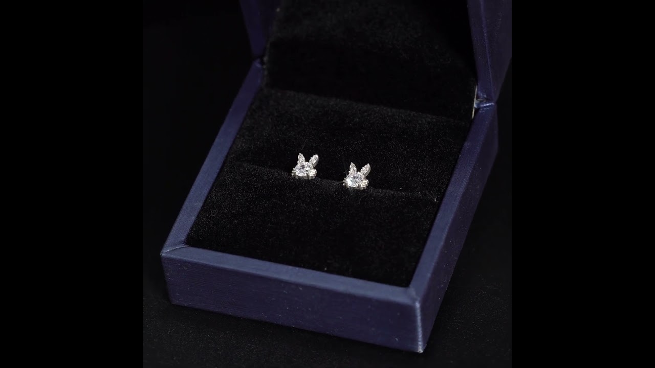 Khuyên tai bạc ECJ20 Thỏ con đáng yêu s925 ChariotJewelry