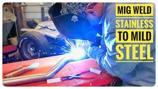 How to Mig Weld (Stainless Steel) to (Mild Steel) Exhaust Tubing!!!!!