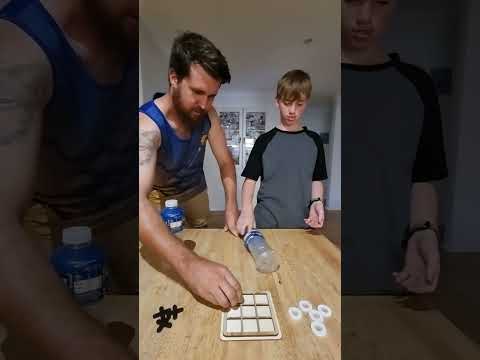 Easy win for Stephen! #tictactoe #bottleflip #challenge #family
