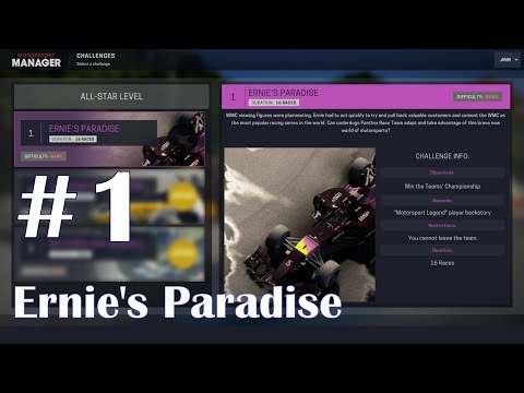 Let's Play Motorsport Manager (Challenges) -  Ernie's Paradise - #1 (No commentary)
