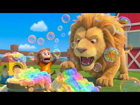Bath Song | Bathing With Wild Animals | Fun Bath Time Song | RooRoo Monkey Kids Songs