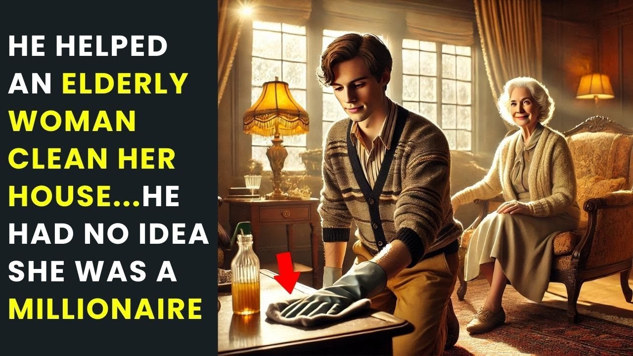 He Helped an Elderly Woman Clean Her House...He Had No Idea She Was a Millionaire!