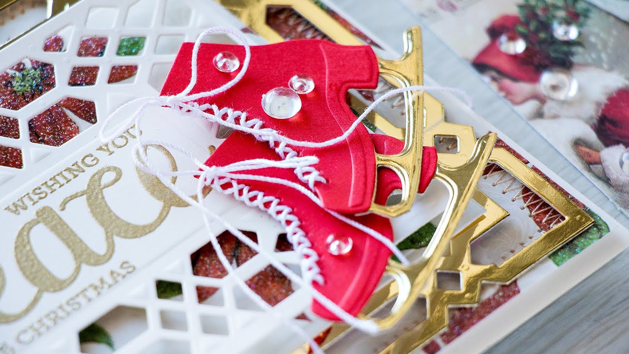 Traditional Holiday Card with DIY Ice Skates