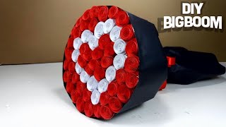HOW TO MAKE PAPER FLOWER BOUQUET (Heart Shape) TUTORIAL EASY STEP BY STEP  2018