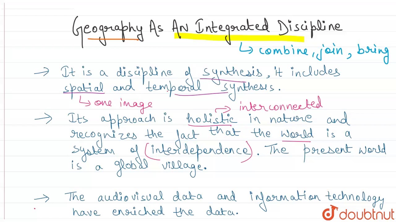 Why is geography called an integrating discipline? Wiki REF